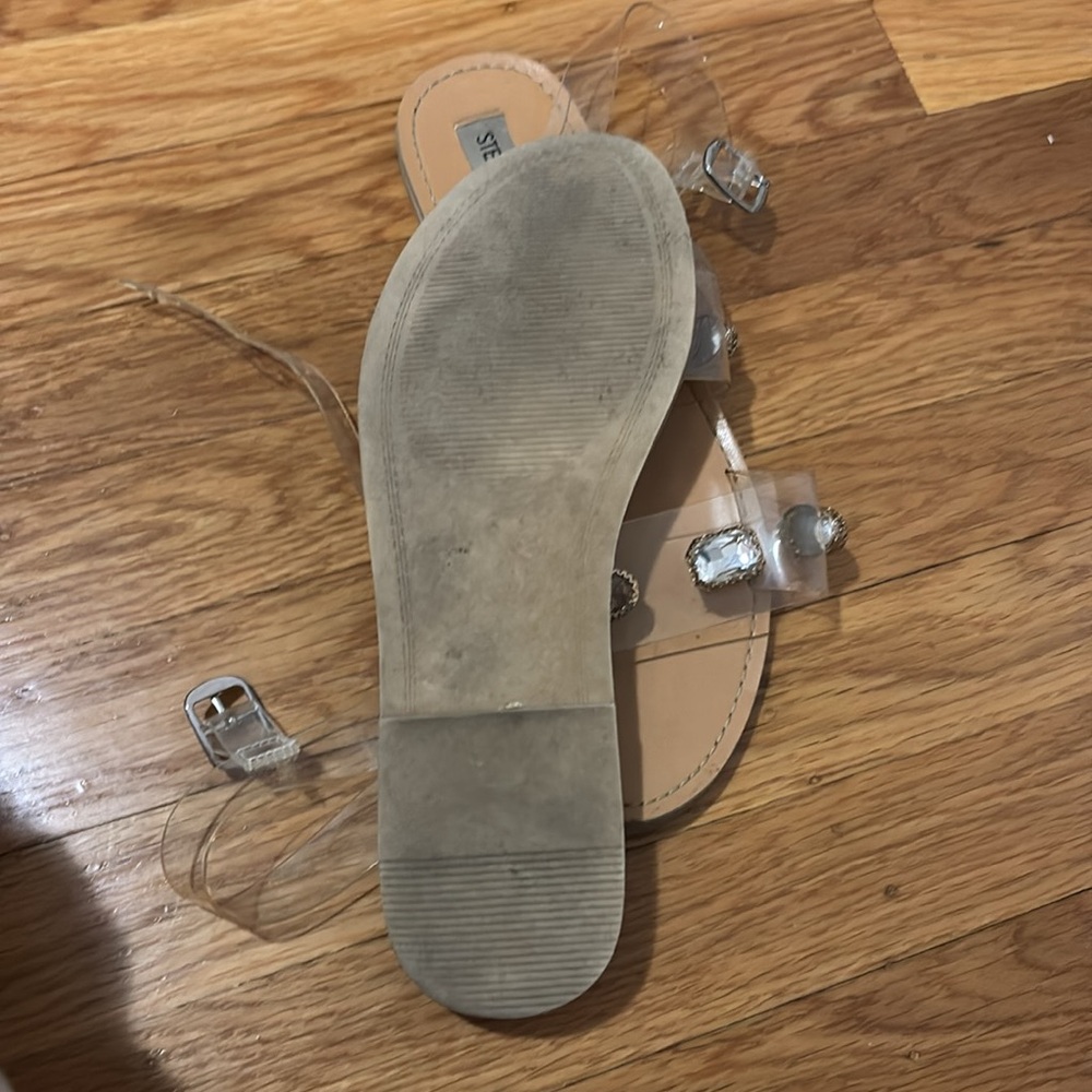 Steve Madden Clear Sandals with Crystal Accents - Picture 2 of 2